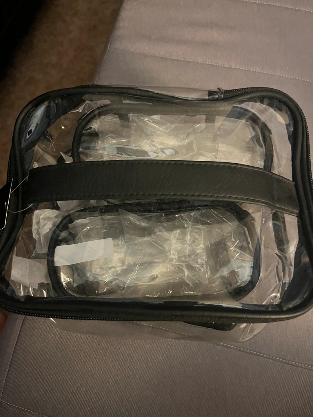 3 piece clear  make up bag . New