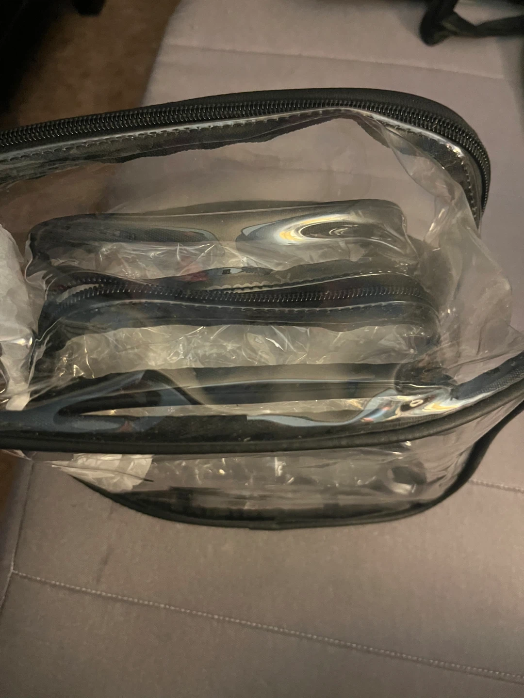 3 piece clear  make up bag . New - photo 2