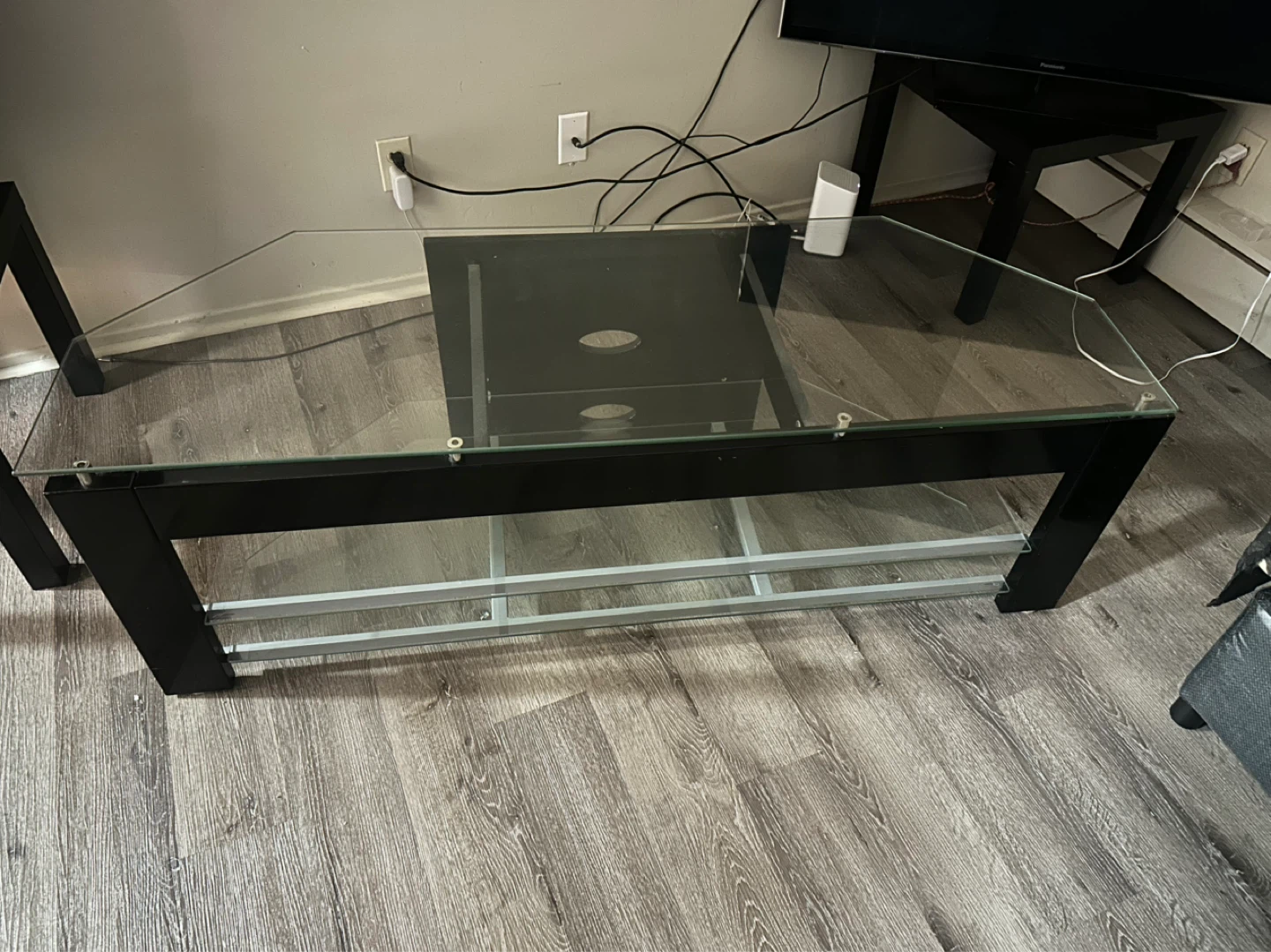 Black Glass TV Stand / Entertainment Unit - photo 3