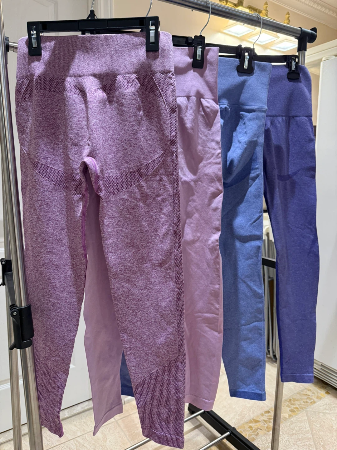 Seamless Workout Leggings - Purple & Blue Tones