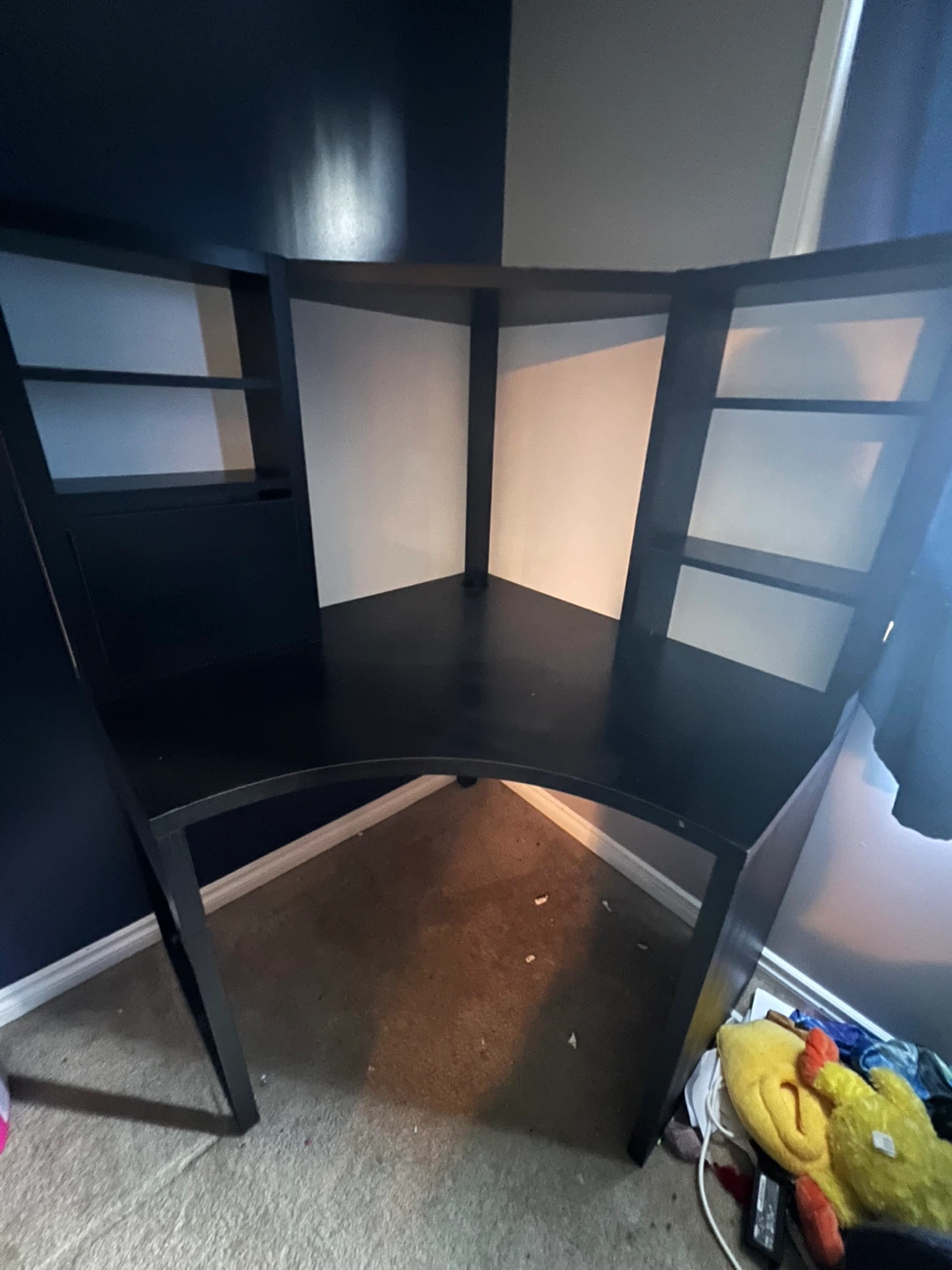 Black IKEA Desk- Magnetic Backboard