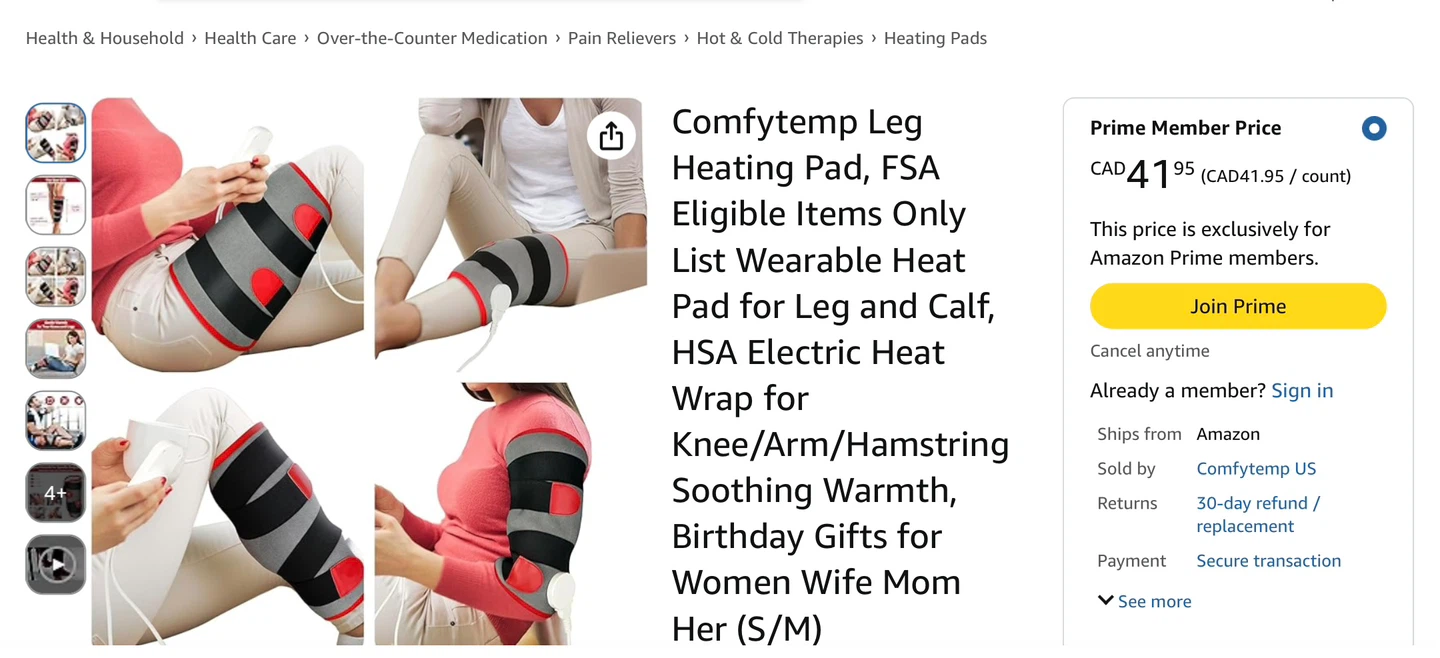 Comfytemp Heating Pad for Leg, Knee, Arm - photo 5