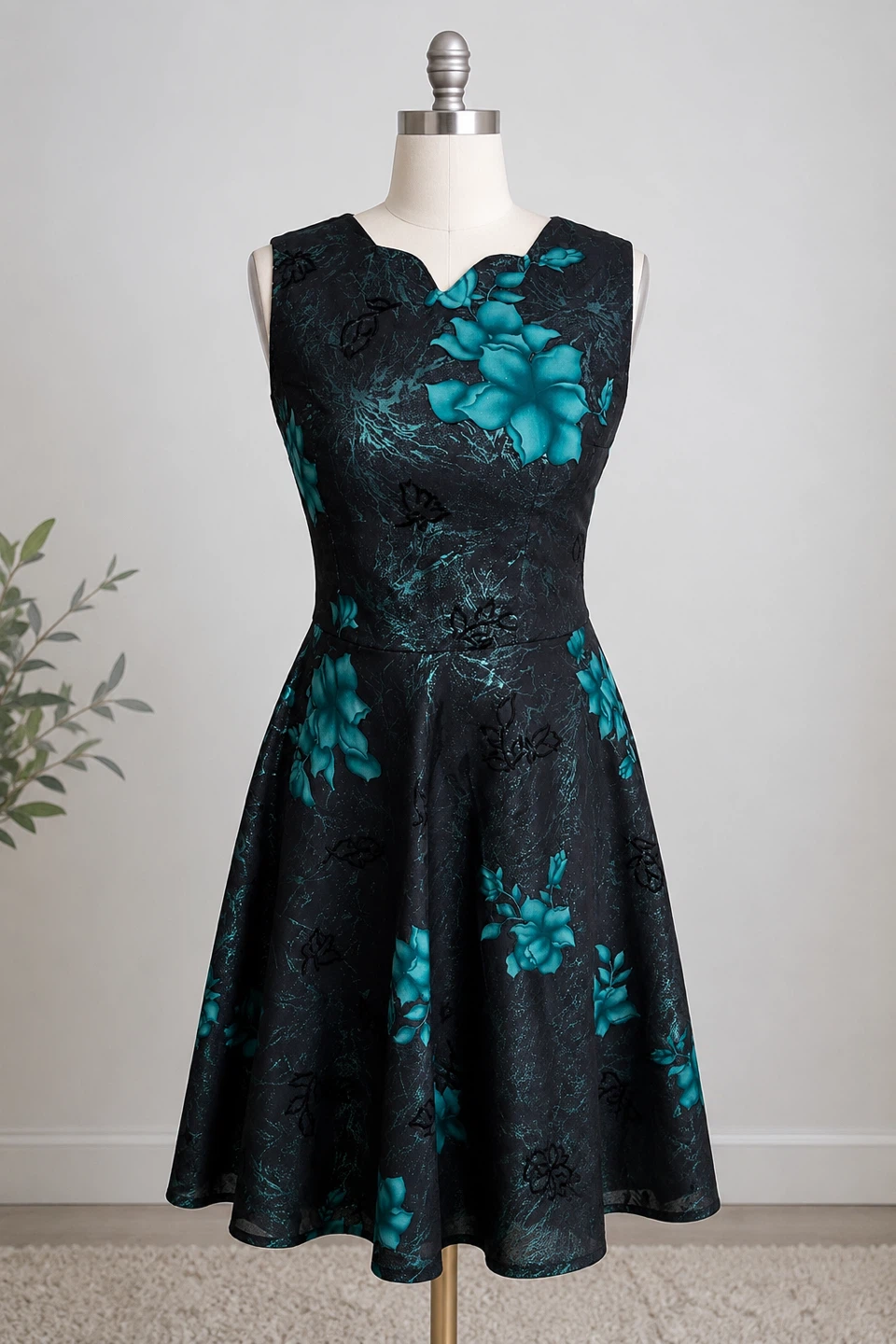 Women's Floral Print Sleeveless Dress