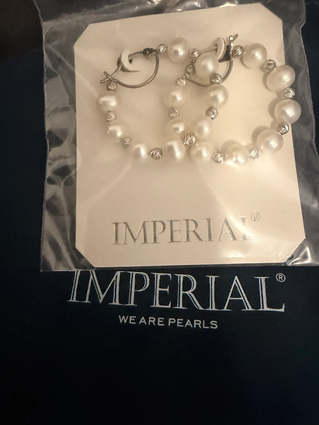 Imperial Cultured White Freshwater Pearl Hoop Earrings