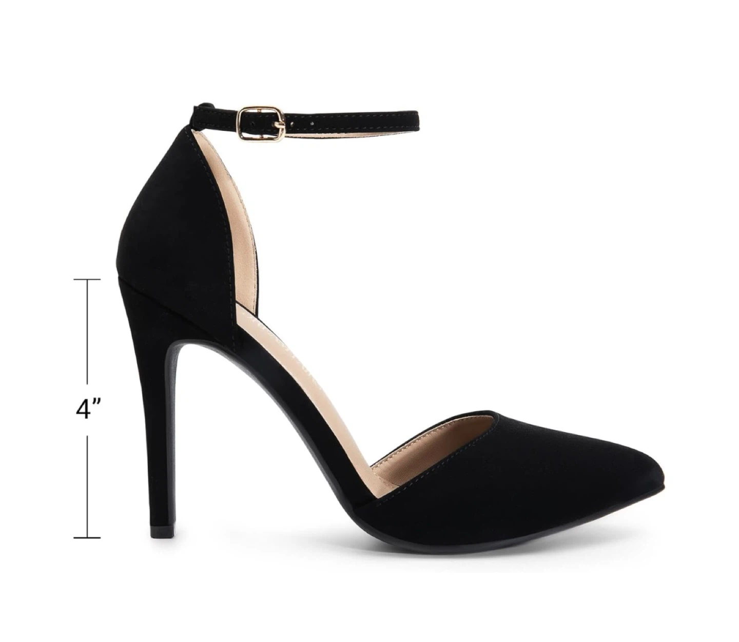 New Dream Pairs Black faux Suede Ankle Strap Heels - Size 10 - photo 2