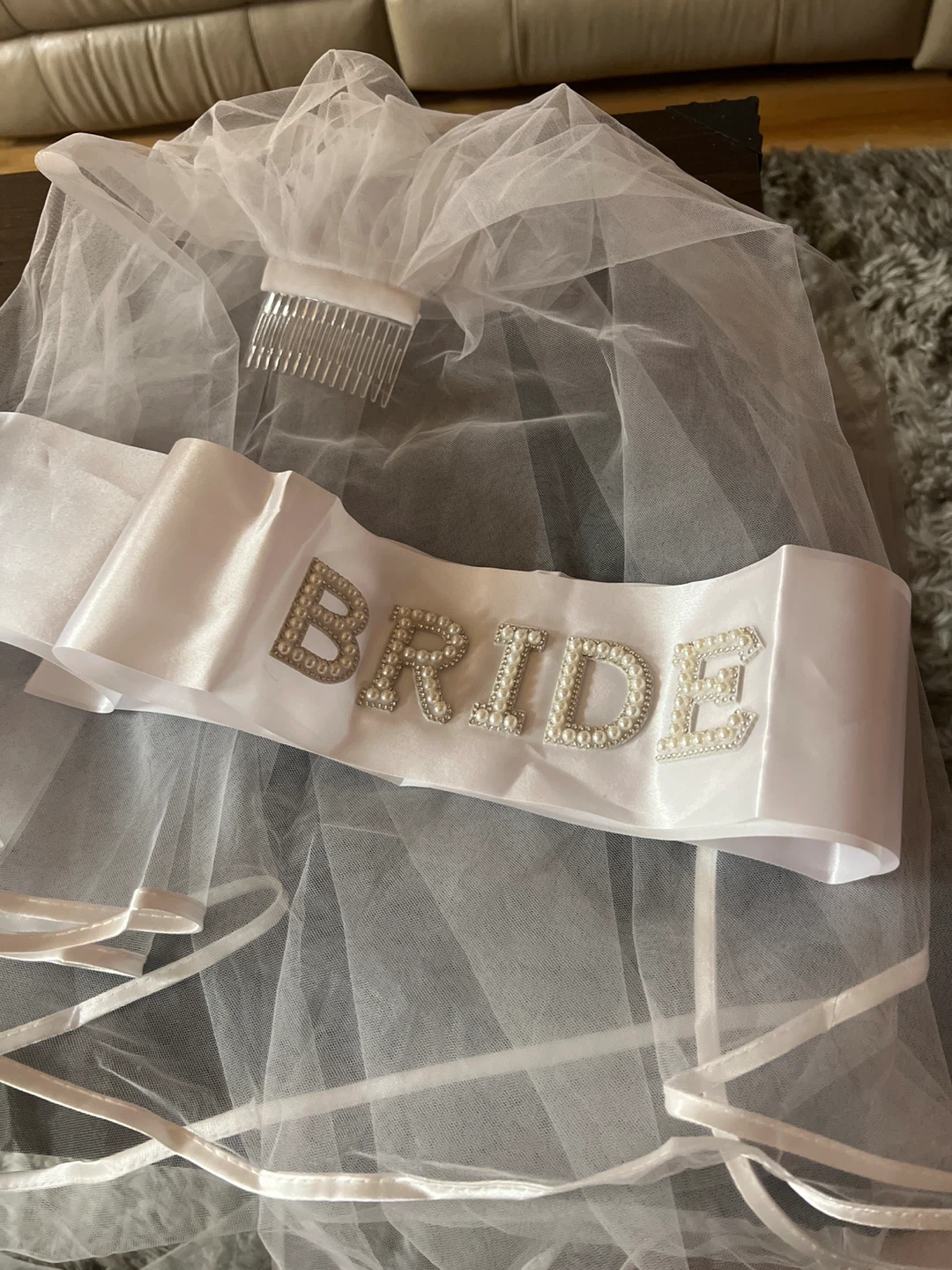 Bride Veil and Sash Set