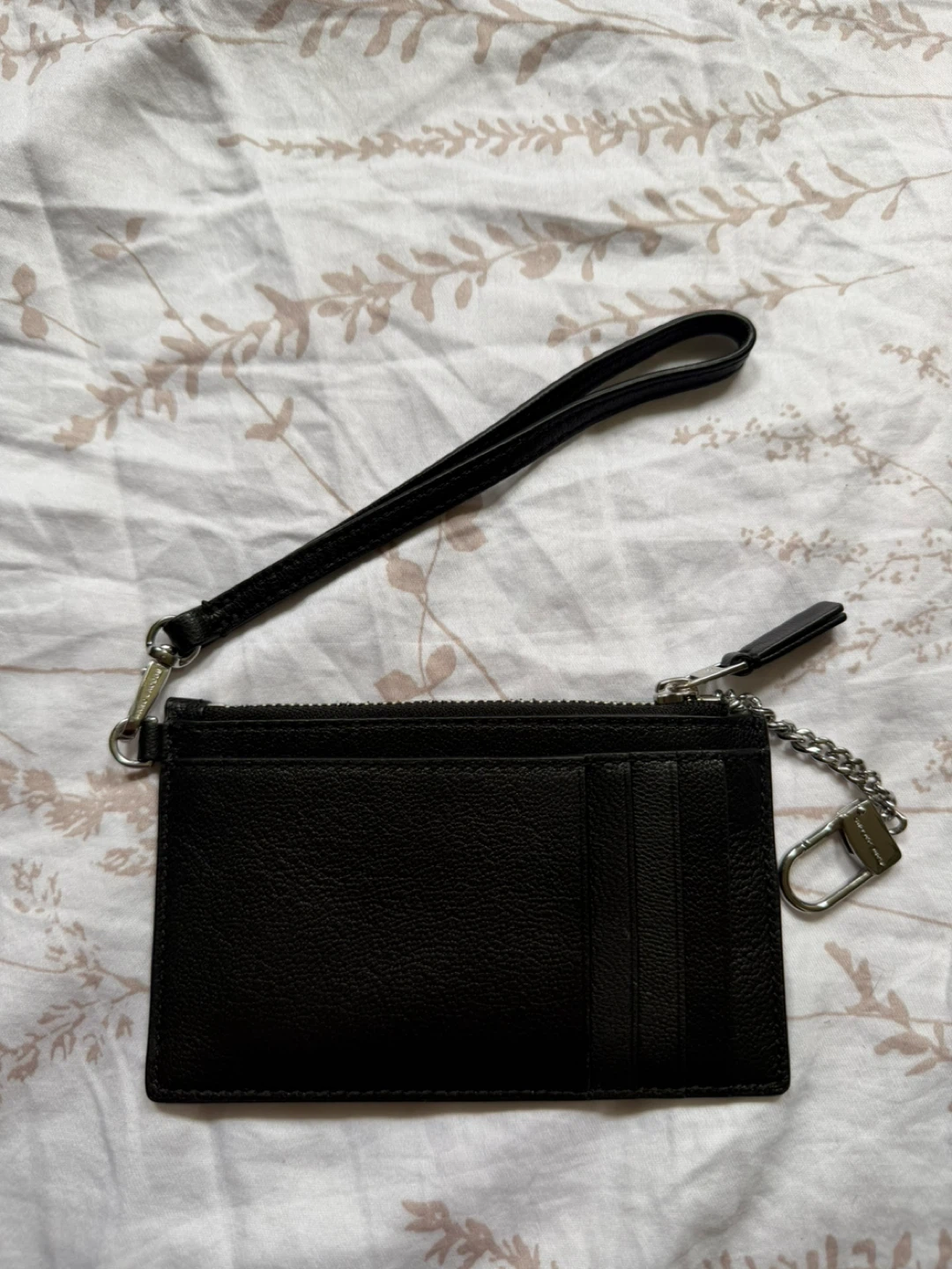 Marc Jacobs Black Leather Zip Pouch Card Coin Holder - photo 4