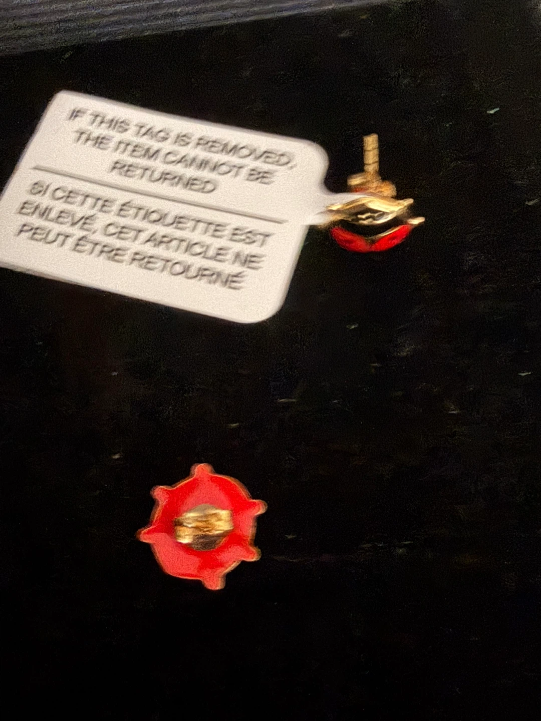 Ladybug Stud Earrings gold stamp 750 - photo 3