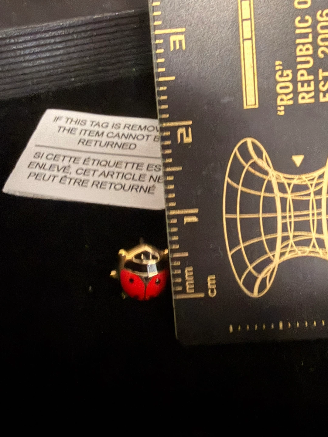 Ladybug Stud Earrings gold stamp 750 - photo 2