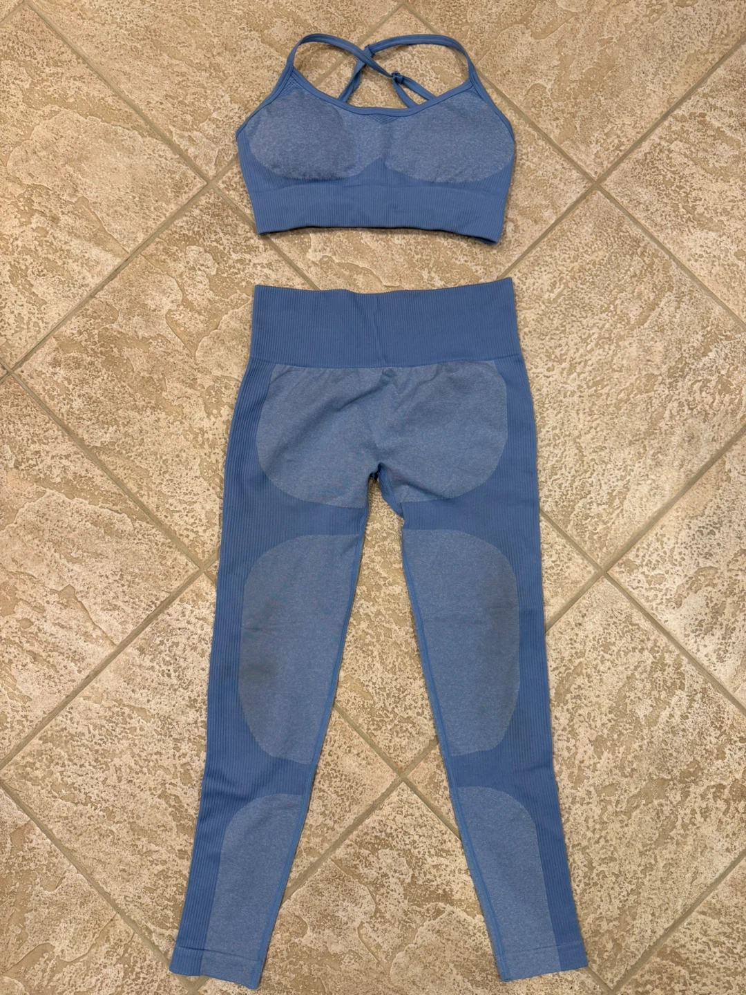 Blue Workout Set - Sports Bra & Leggings - photo 2