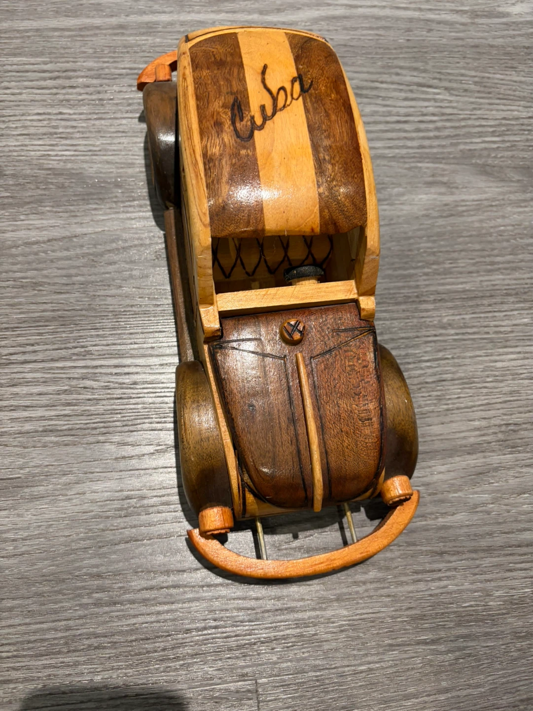 Wooden Car Decoration with "Cuba" inscription