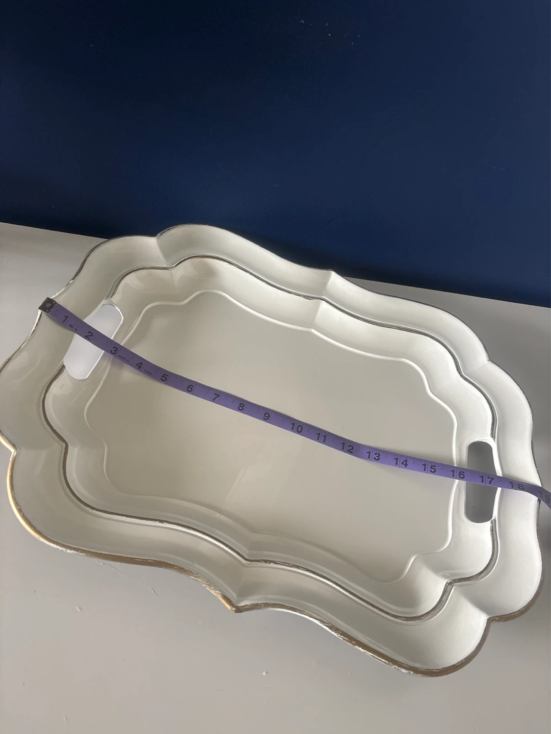 White Scalloped Edge Tray