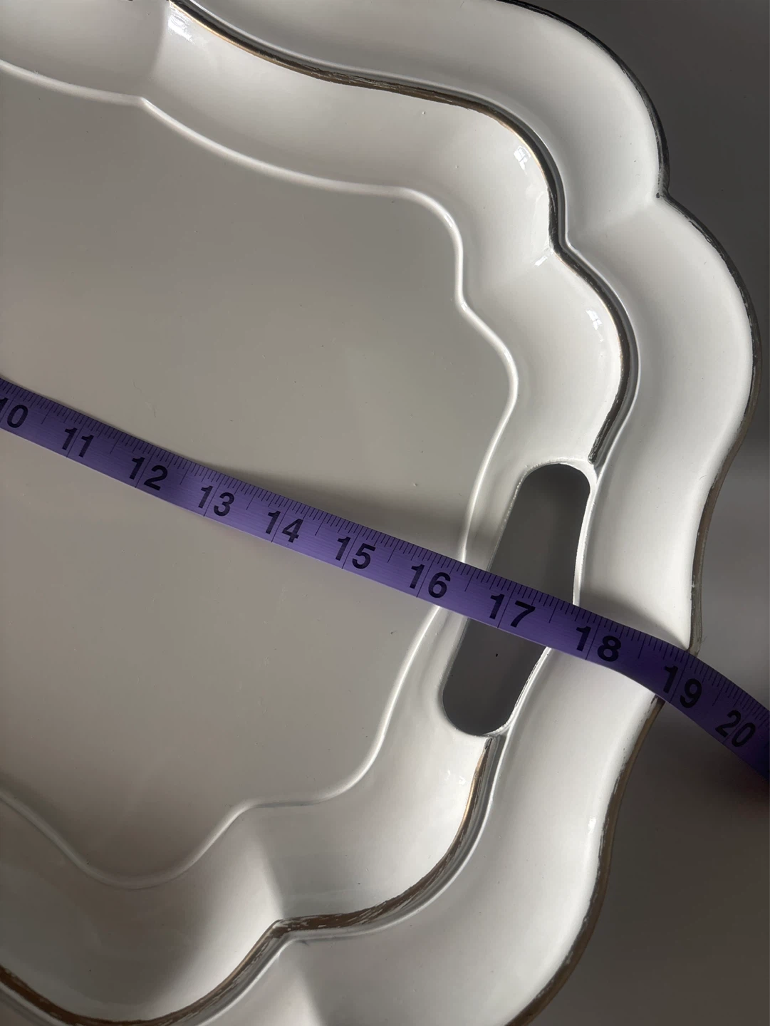 White Scalloped Edge Tray - photo 2