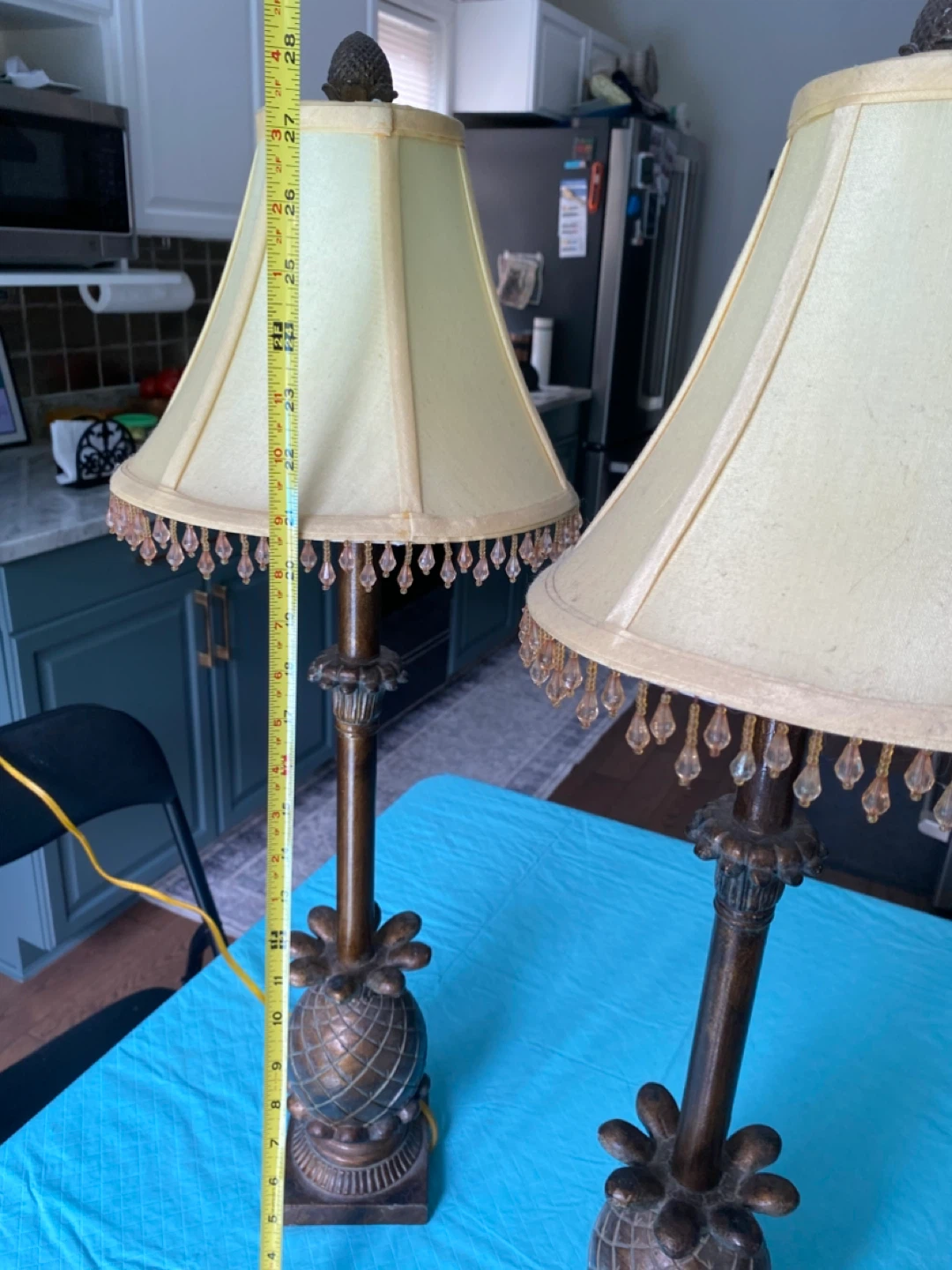 Pair of Table Lamps with Pineapple Motif - photo 3