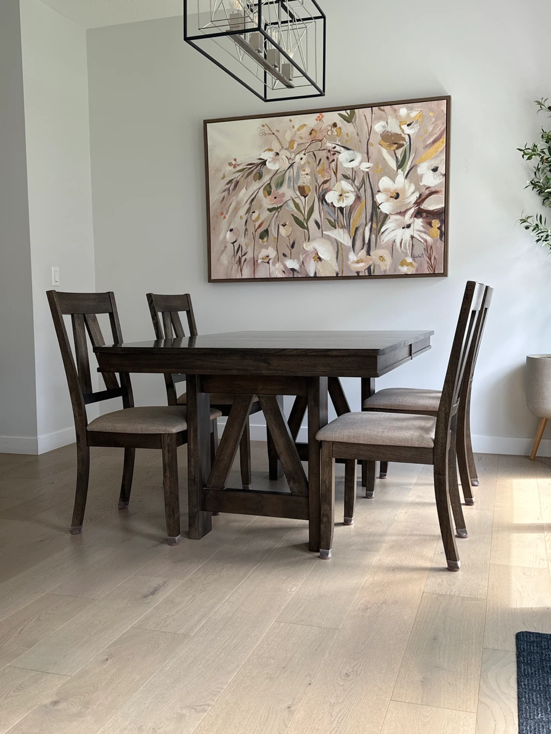 Dark Wood Dining Table with 6 Chairs