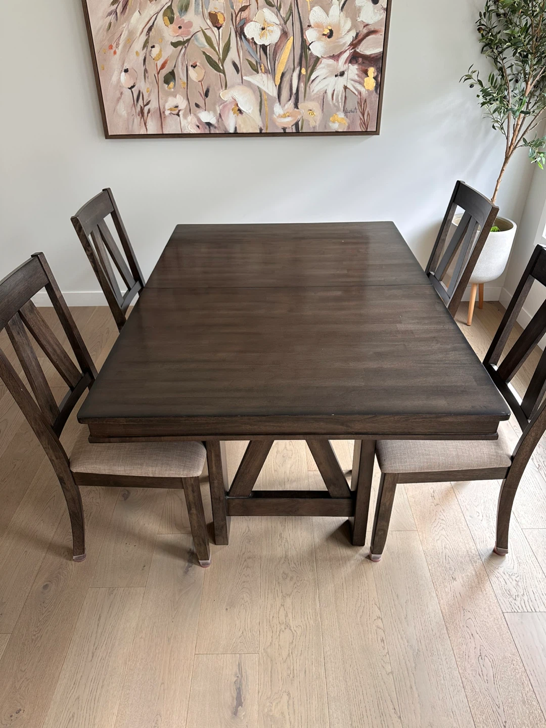 Dark Wood Dining Table with 6 Chairs - photo 2