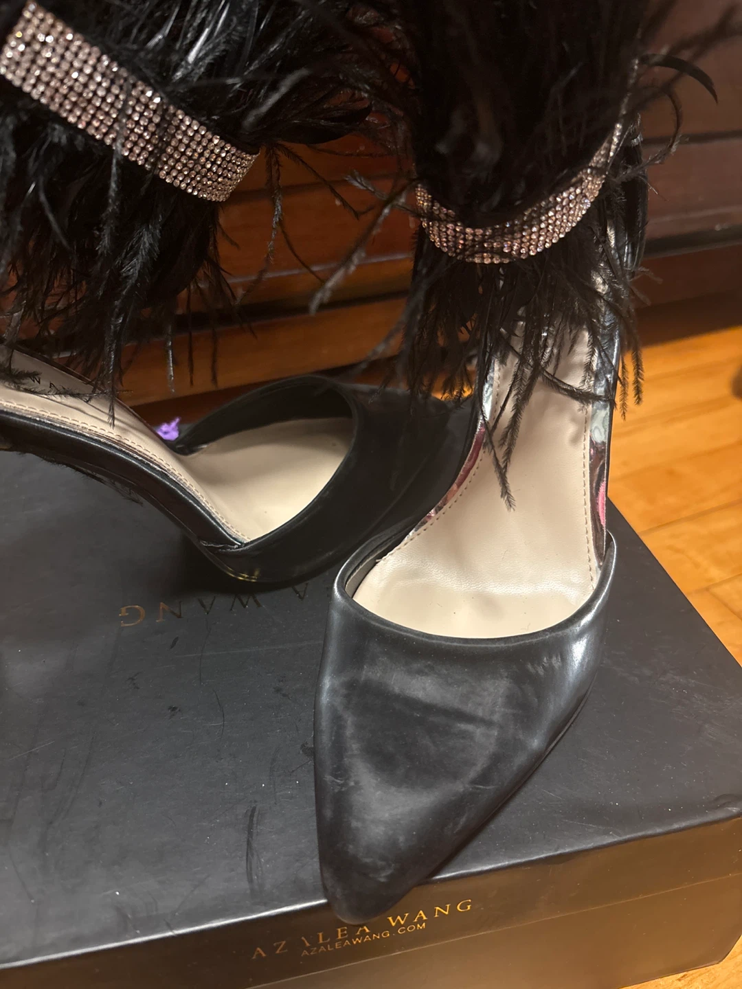 AZALEA WANG Black Feather Stiletto Heels - photo 3