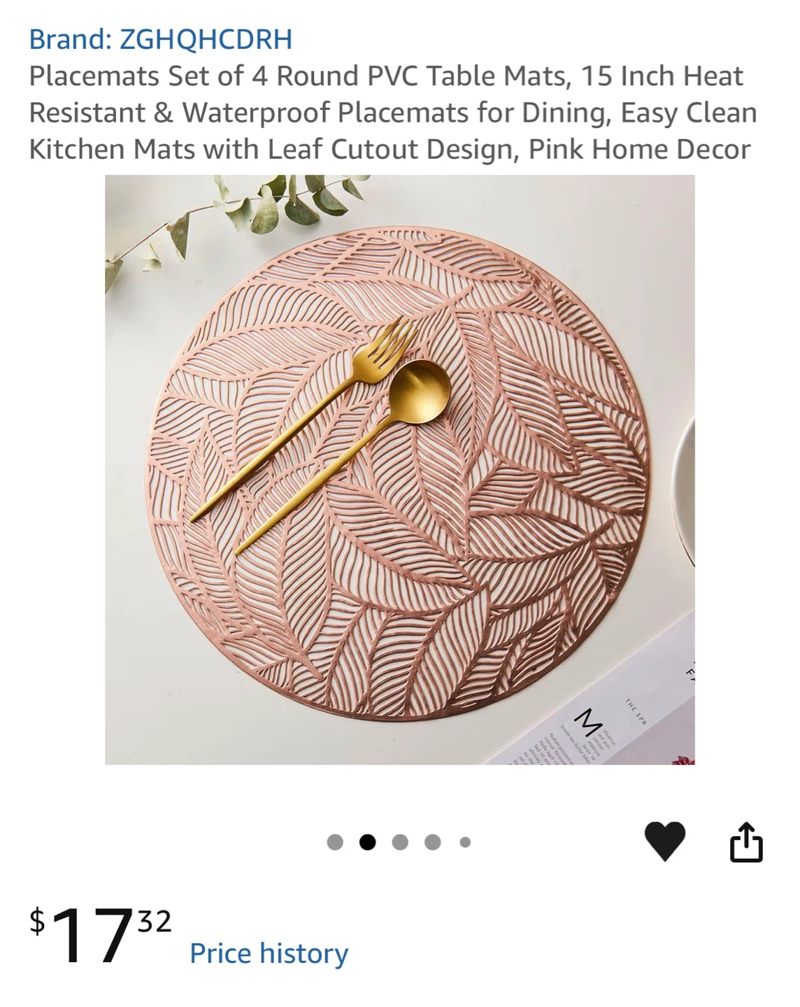 ZGHQHCDR H Set of 4 Round Placemats - photo 2
