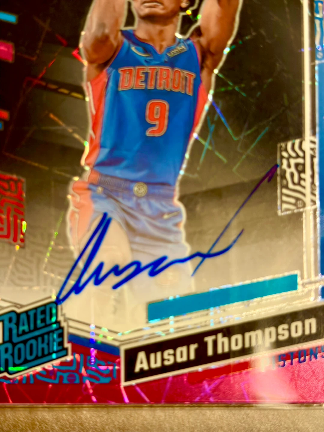 2023-24 Optic Ausar Thompson Pink Velocity RC #255 autograph - photo 3