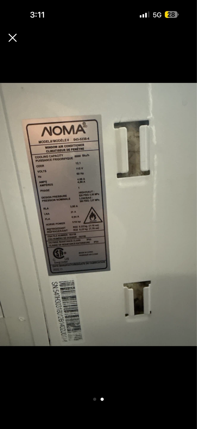NOMA Window Air Conditioner - 6000 BTU - photo 2