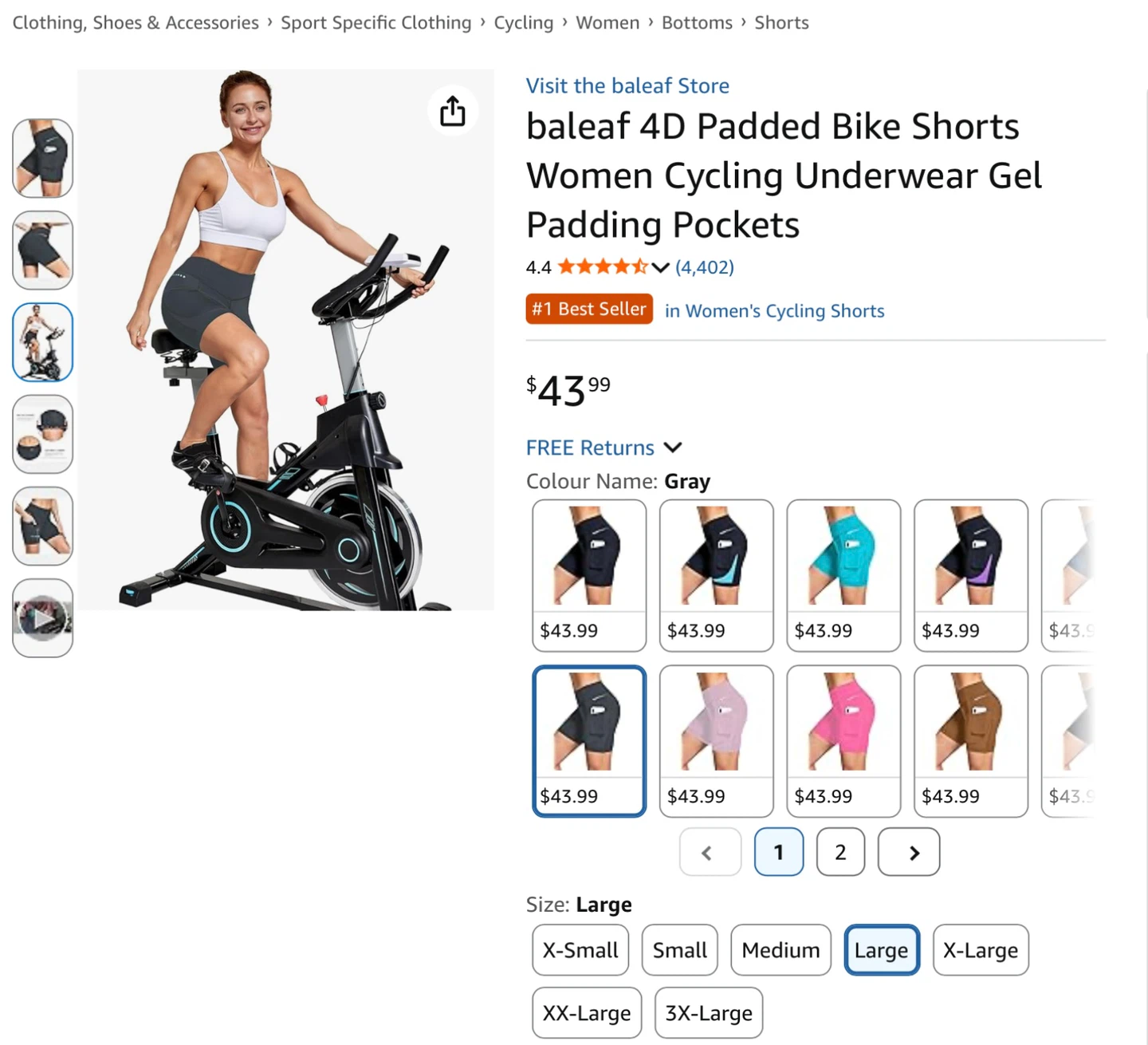 New 4D Padded ladies Bike Shorts size L - photo 2