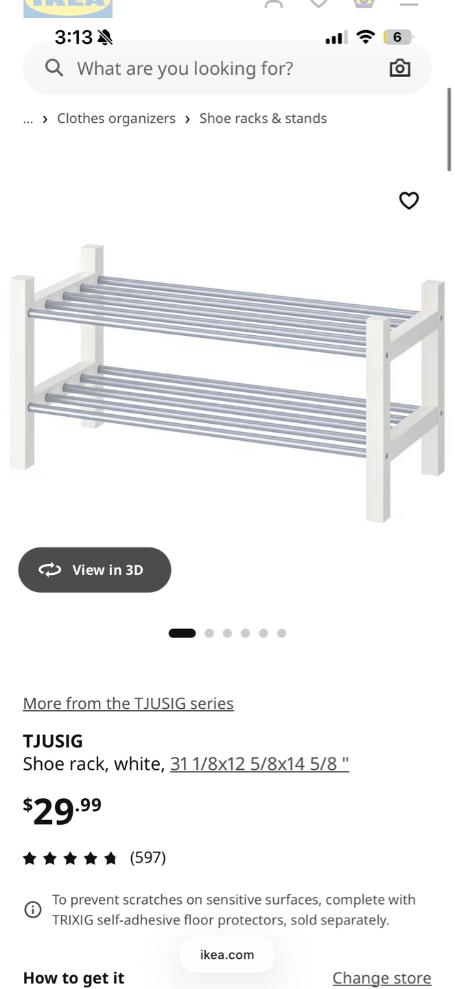 IKEA TJUSIG Shoe Rack - White