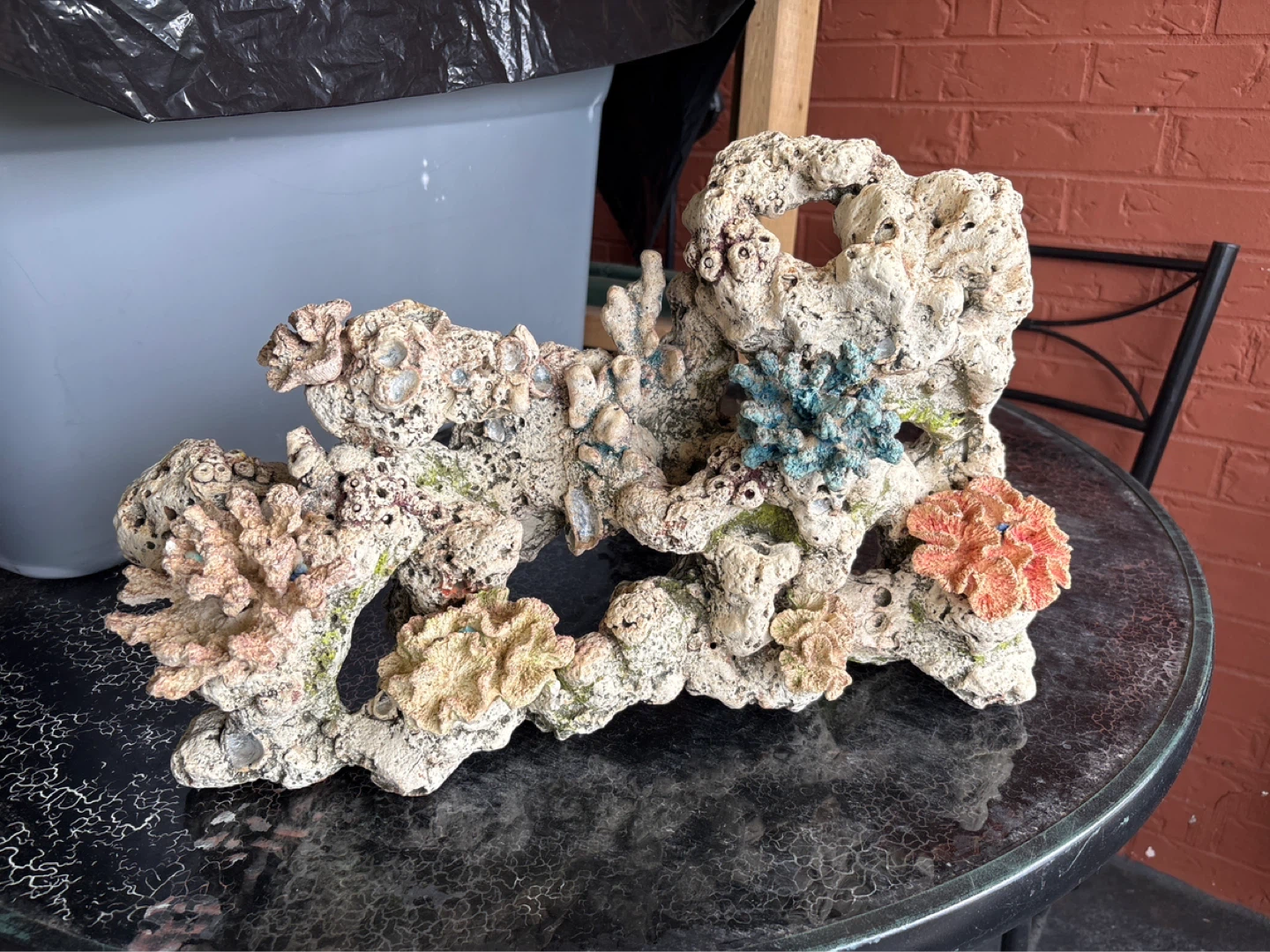 Aquarium Decoration Rock with Coral Accents