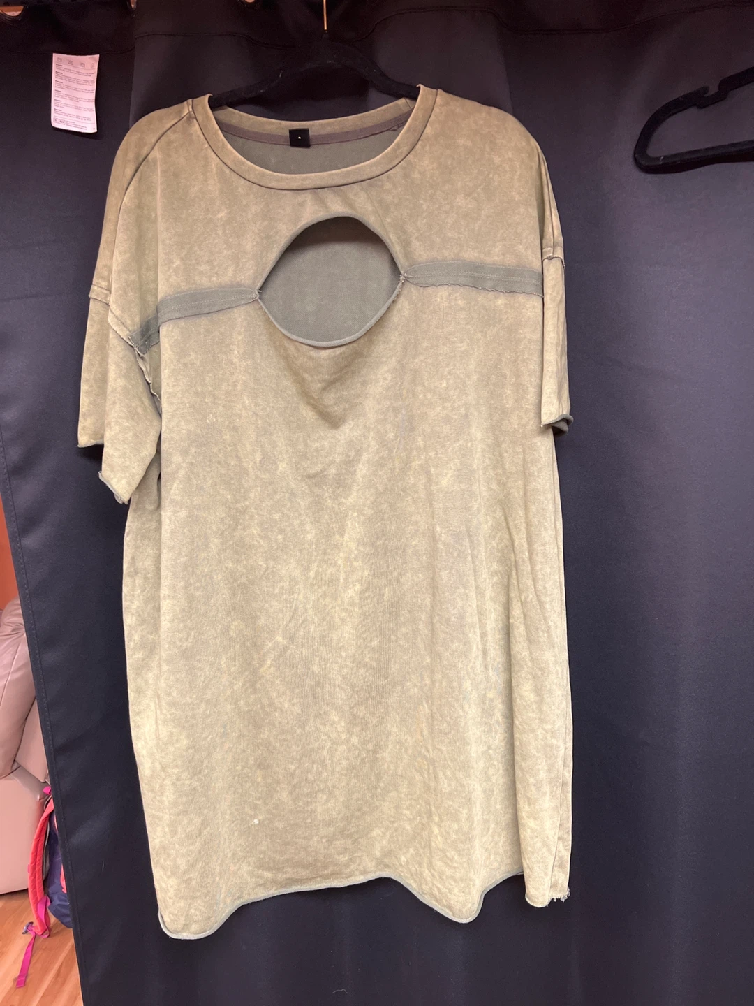 Green Cutout T-Shirt Dress