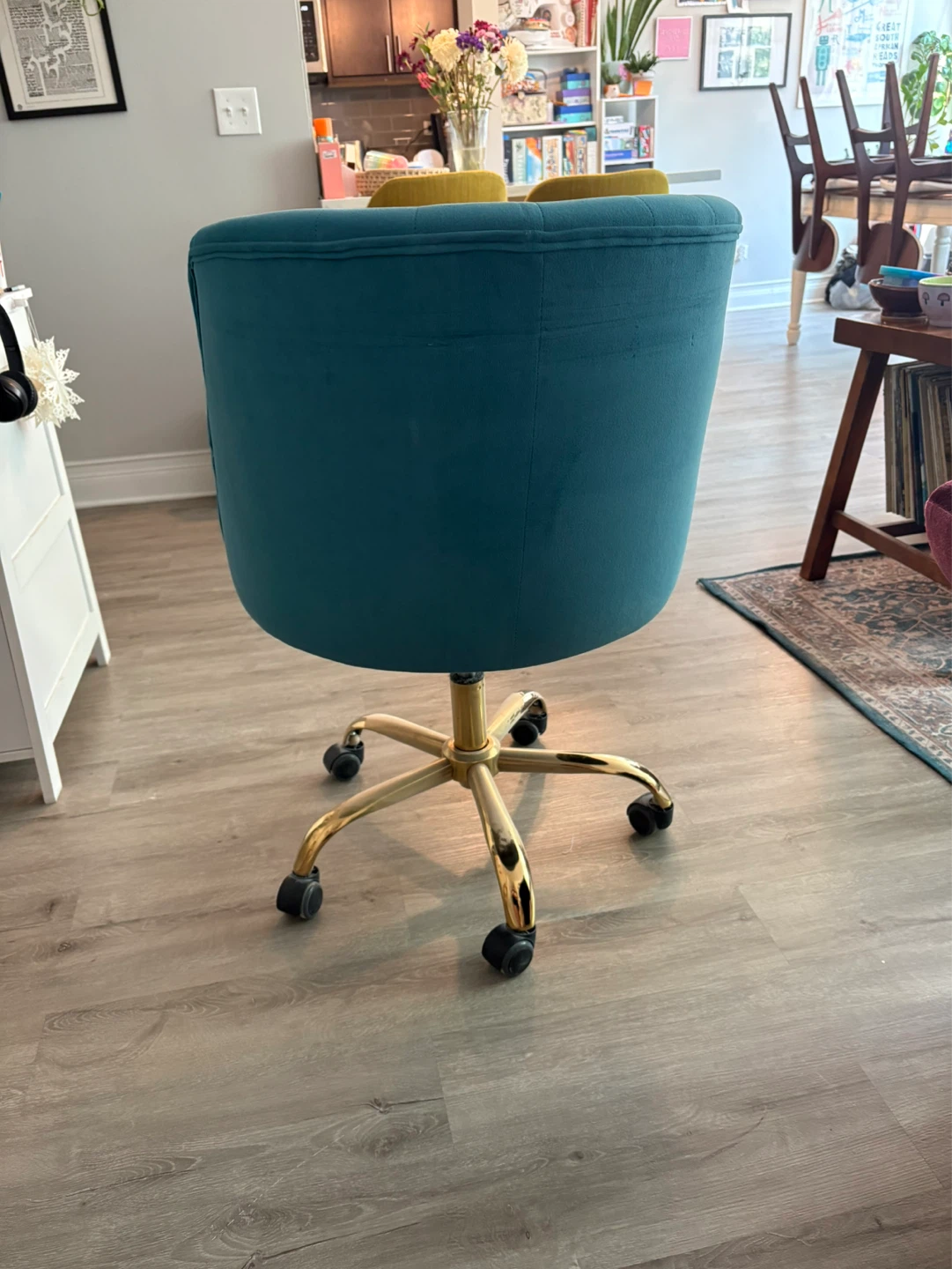Teal Tufted Office Chair