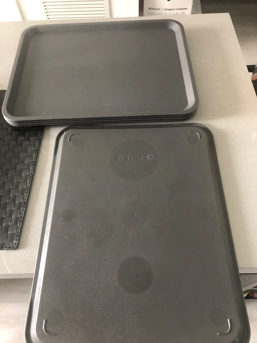 Set of 5 Ikea Grey Plastic Trays - photo 3