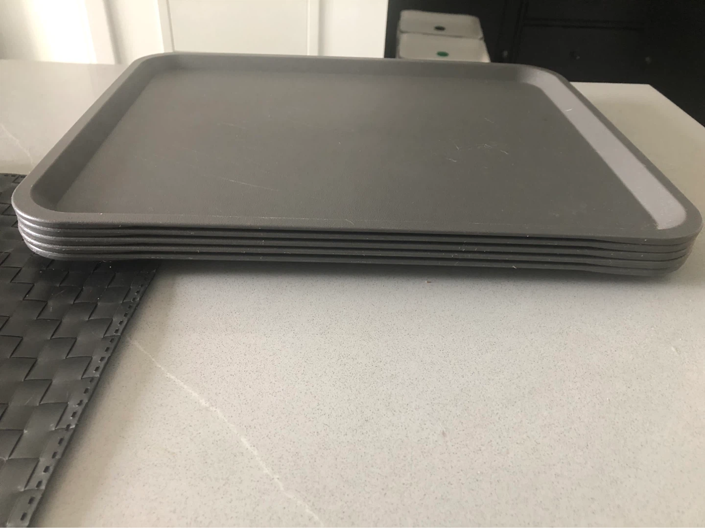 Set of 5 Ikea Grey Plastic Trays