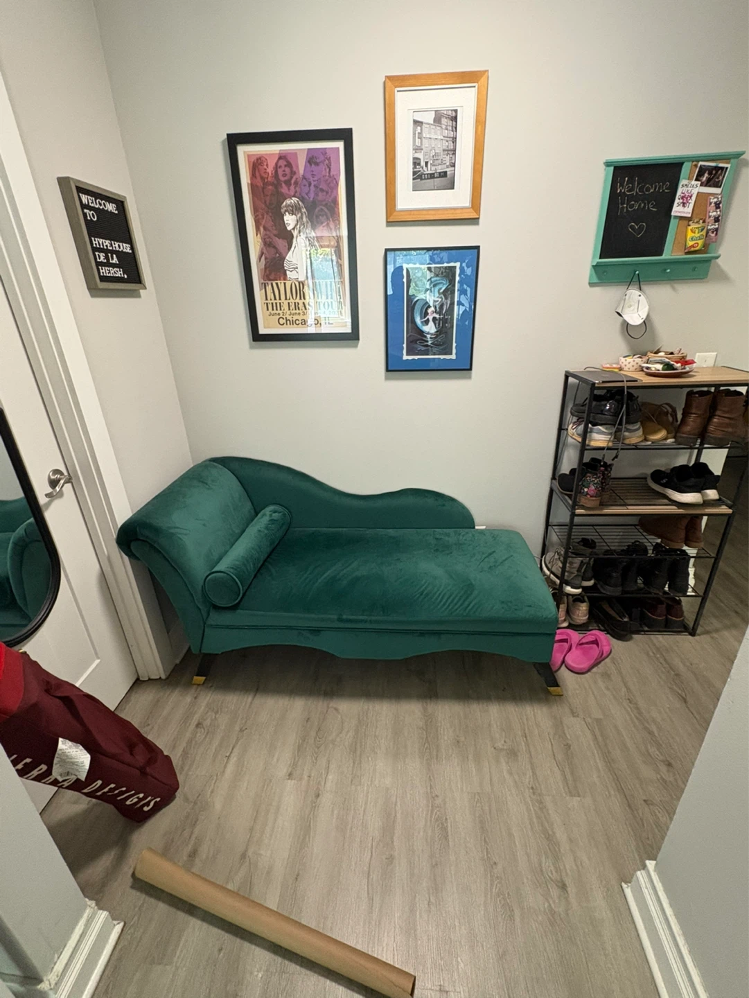 Green Velvet Chaise Lounge
