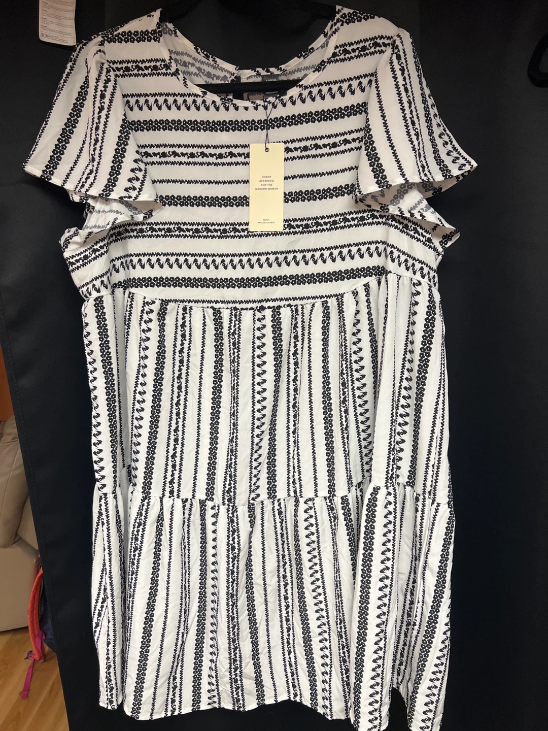 SHEIN Black & White Striped Dress