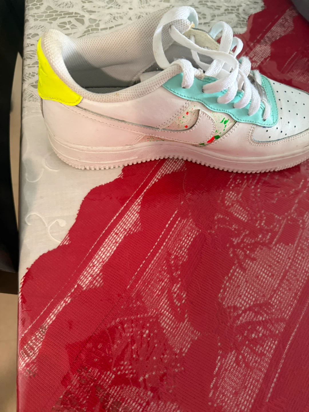 Nike Air Force 1 Low - White/Aqua/Yellow/Red - photo 2