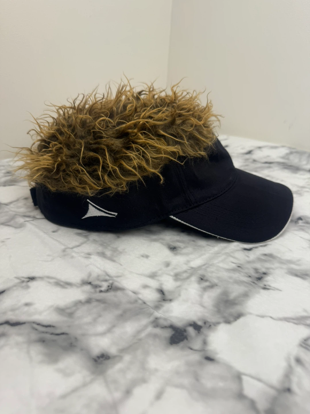 Flair Hair Visor Hat with Faux Hair Wig – Funny Costume Cap