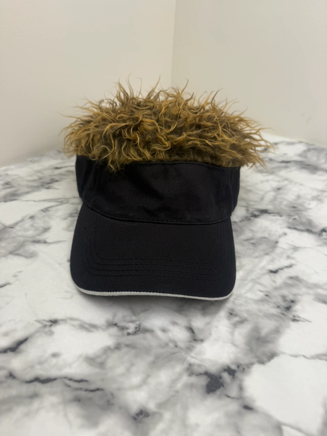 Flair Hair Visor Hat with Faux Hair Wig – Funny Costume Cap - photo 2