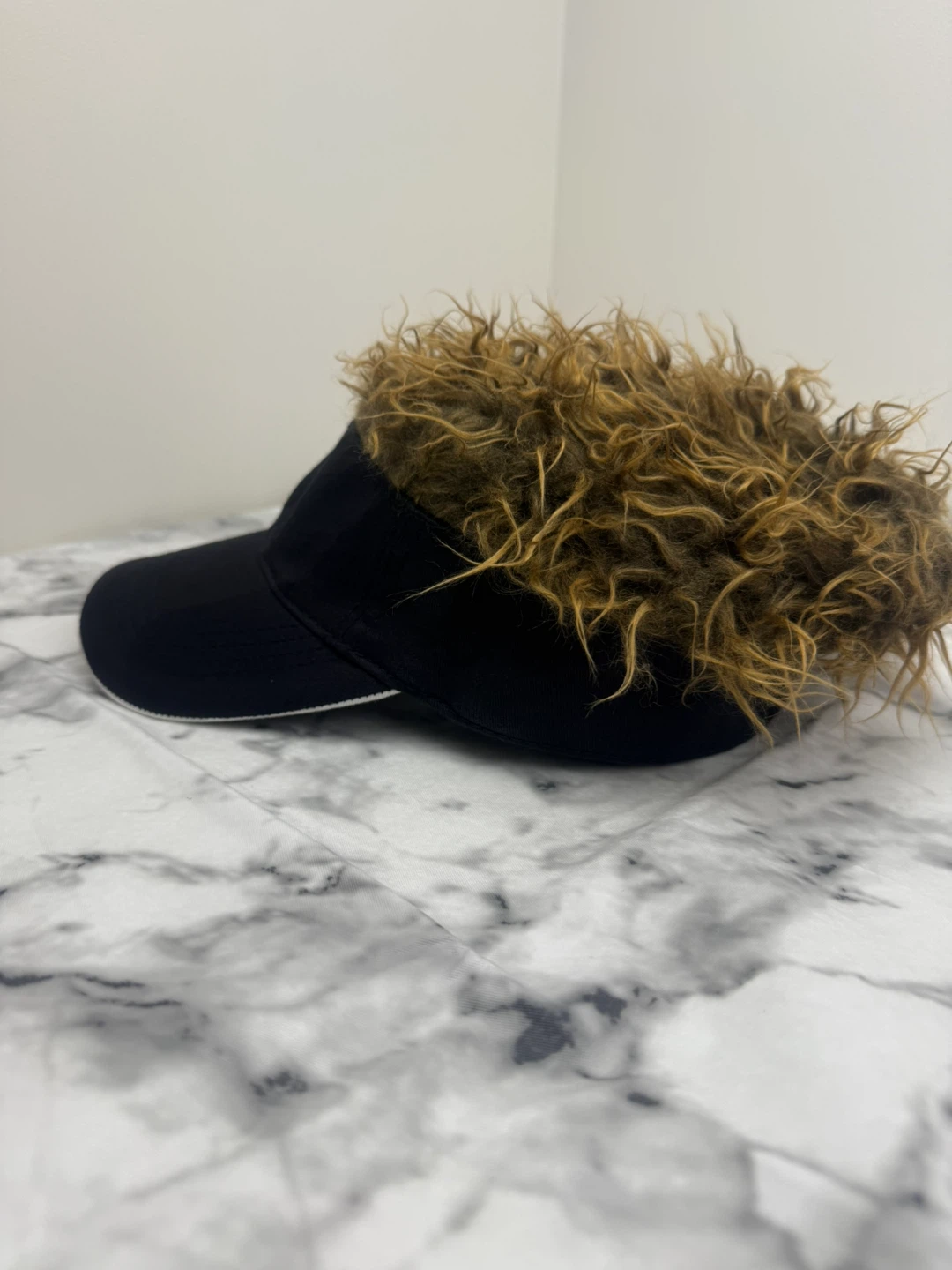 Flair Hair Visor Hat with Faux Hair Wig – Funny Costume Cap - photo 5