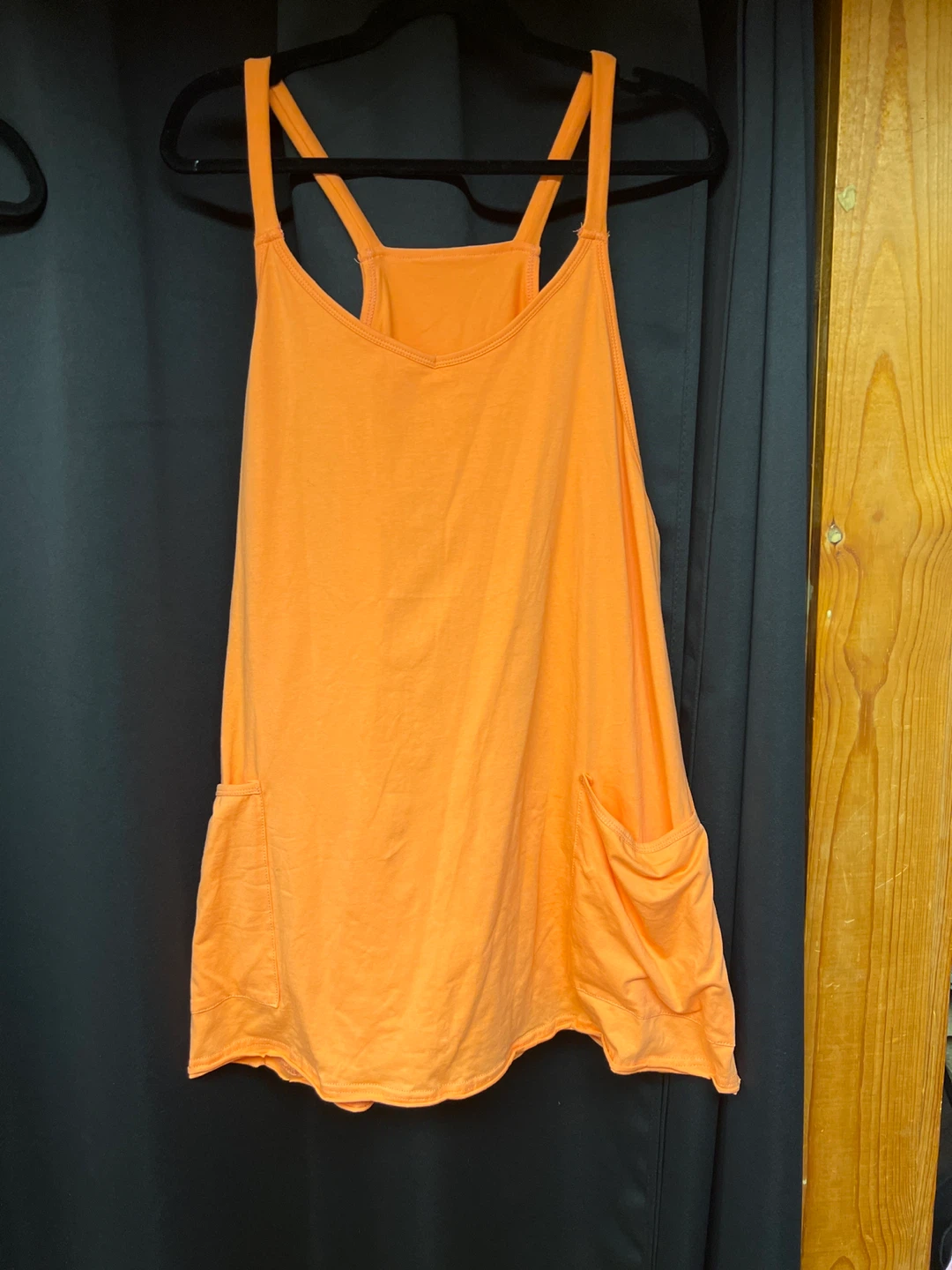 Orange Tank Dress with Pockets