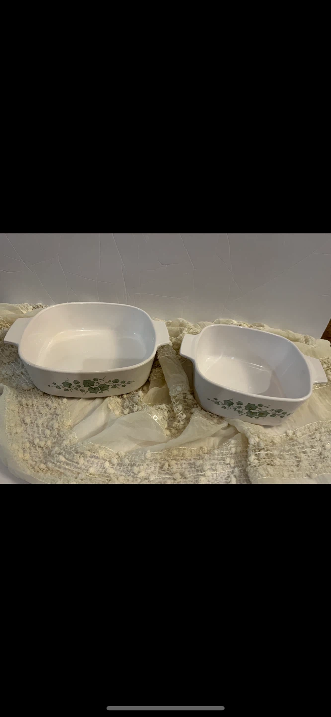 CorningWare Vintage White Casserole Dishes - Set of 2