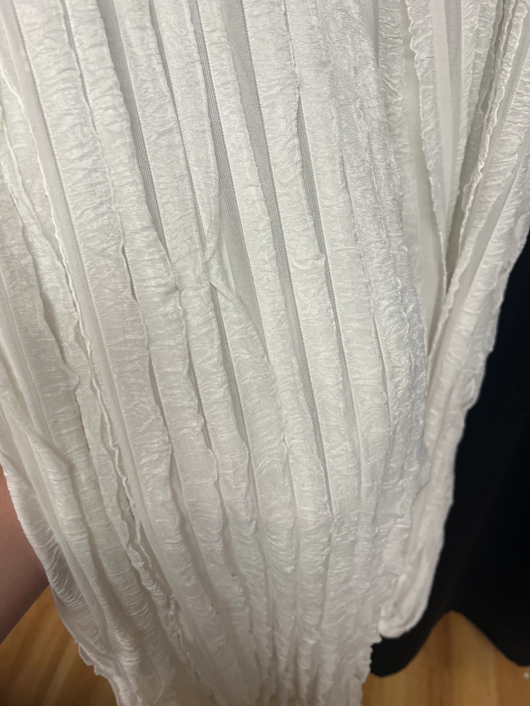 White Textured Wide-Leg jumpsuit - photo 2