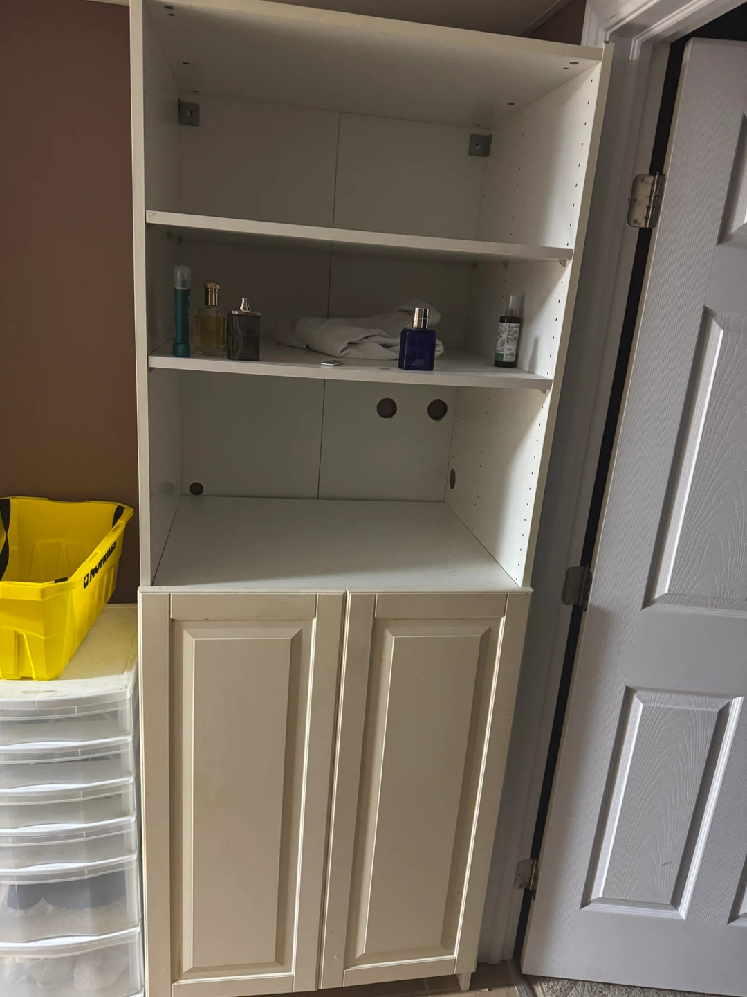 White Storage Cabinet with Doors
