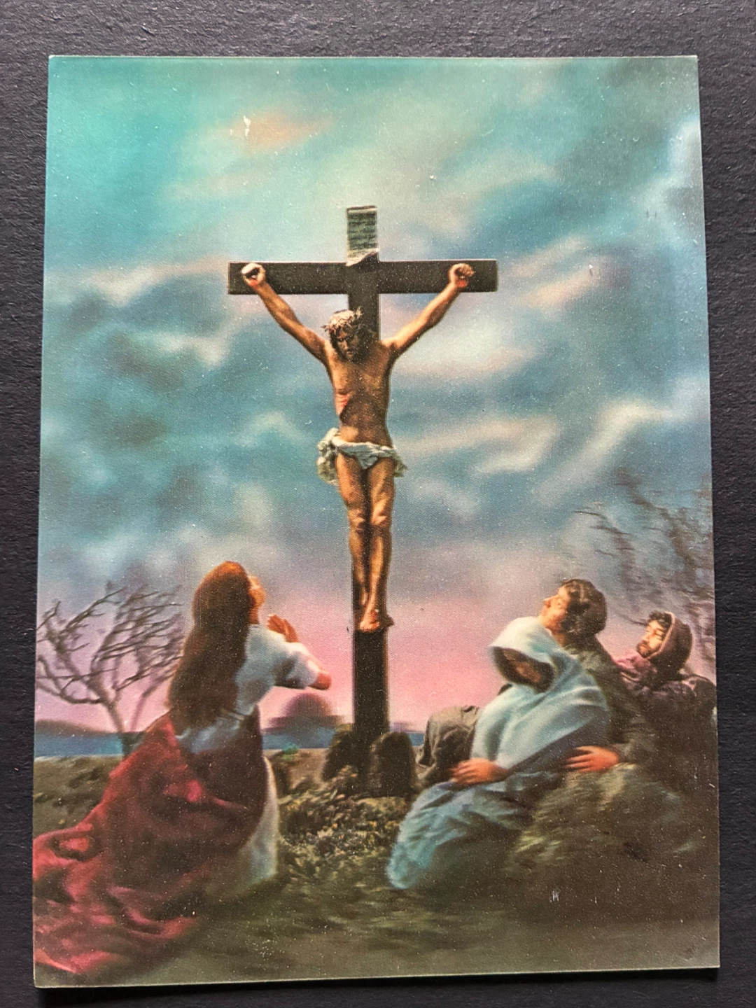 *Vintage* TOPPAN Hologram 3D Art Jesus Crucifixion Scene MCM