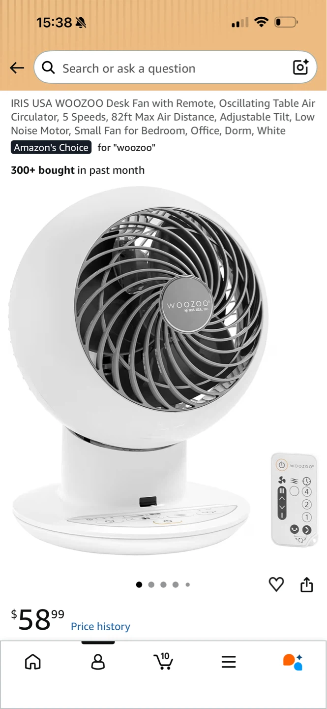 WOOZOO Desk Fan with Remote - photo 3