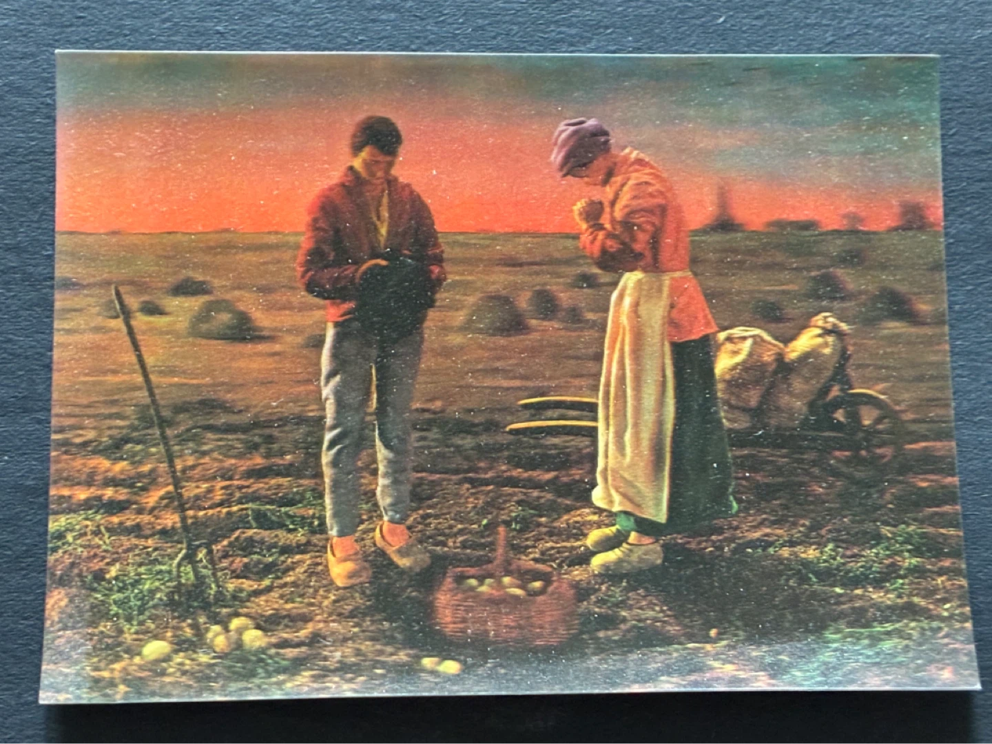 3D Postcard "The Angelus" lenticular by Jean-François Millet MCM