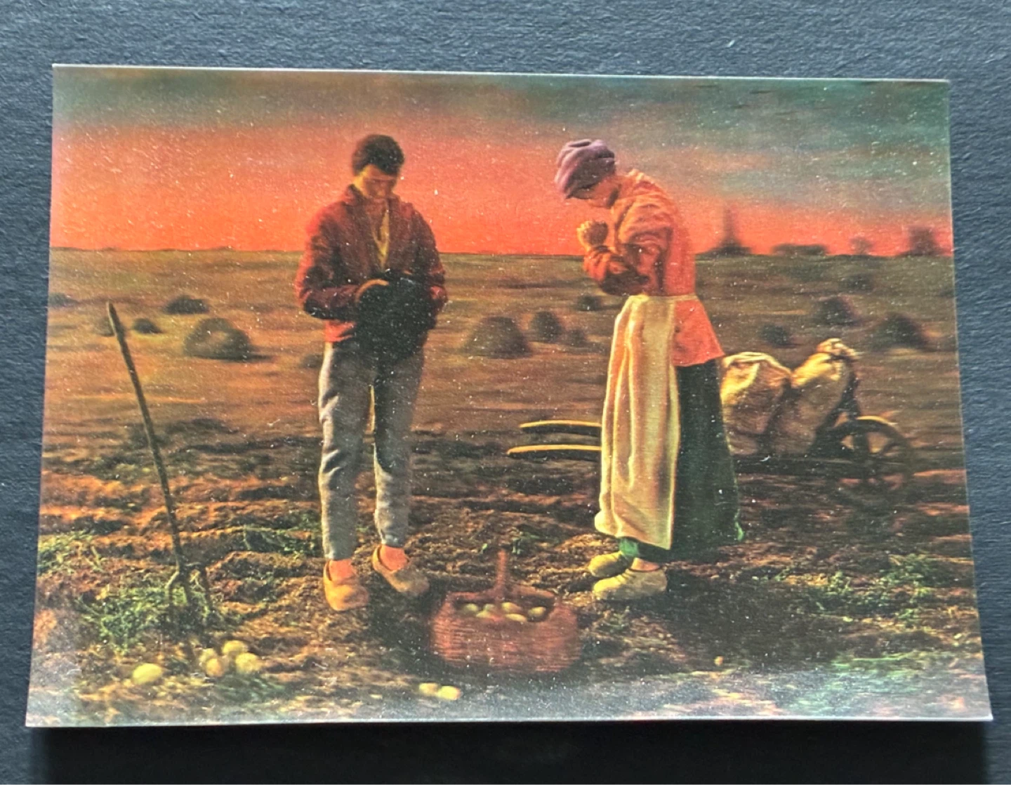 3D Postcard "The Angelus" lenticular by Jean-François Millet MCM - photo 4