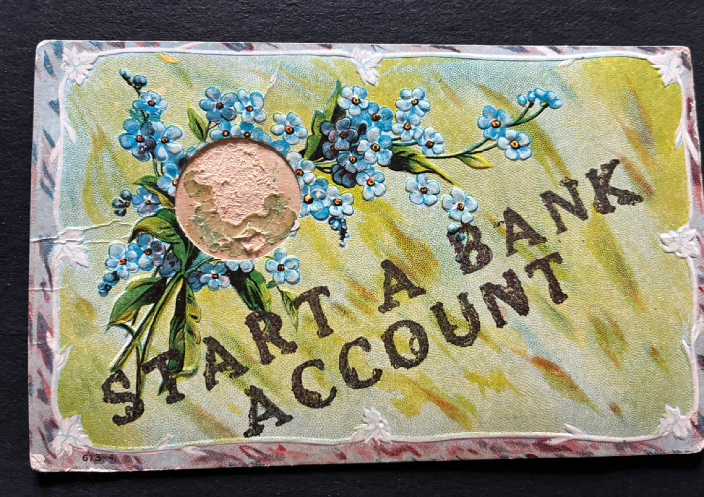 Start a Bank Account antique vintage paper art postcard Stedmans