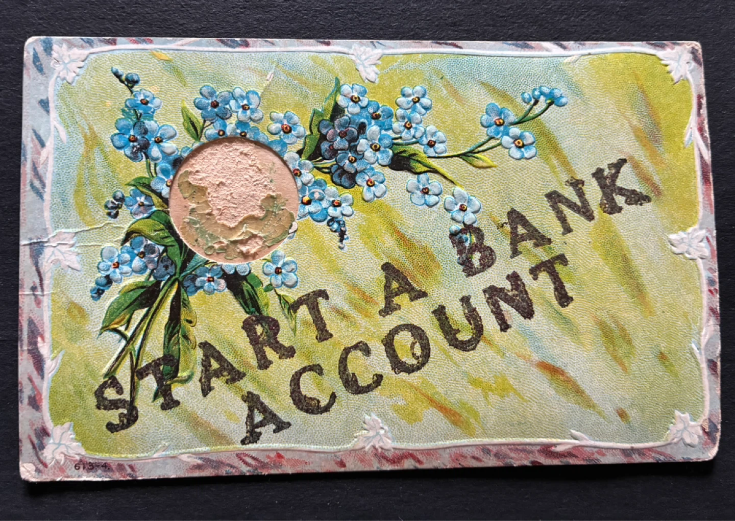 Start a Bank Account antique vintage paper art postcard Stedmans - photo 5