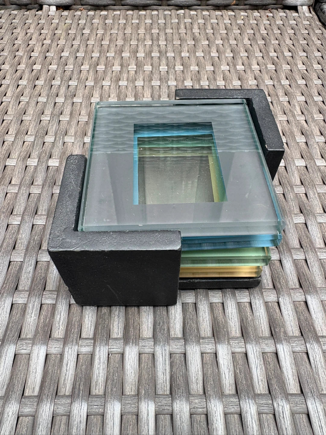Glass Coasters with Holder
