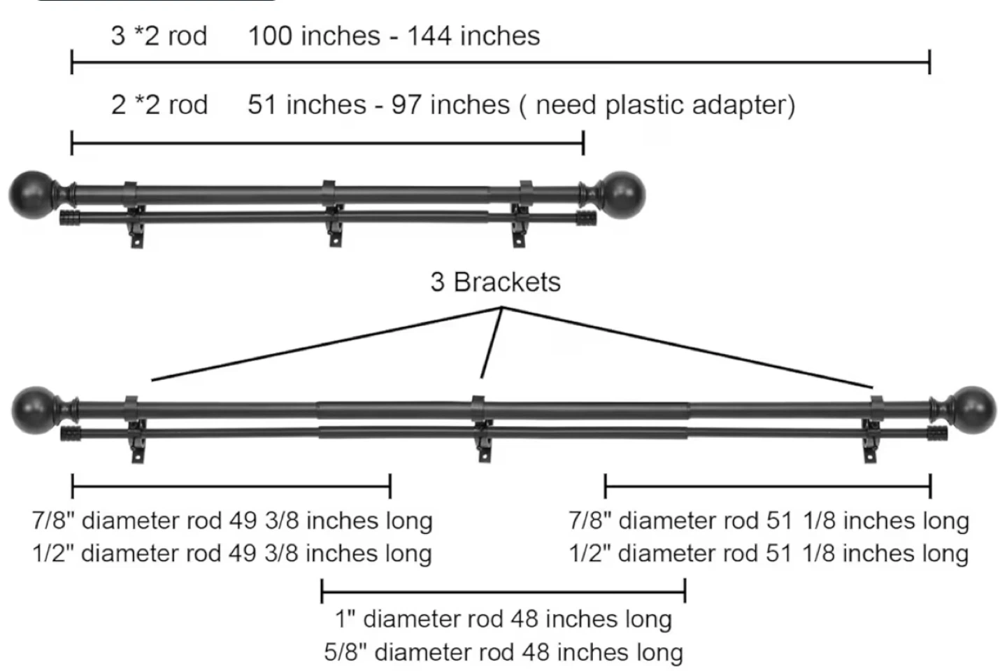 Double Curtain Rod Set