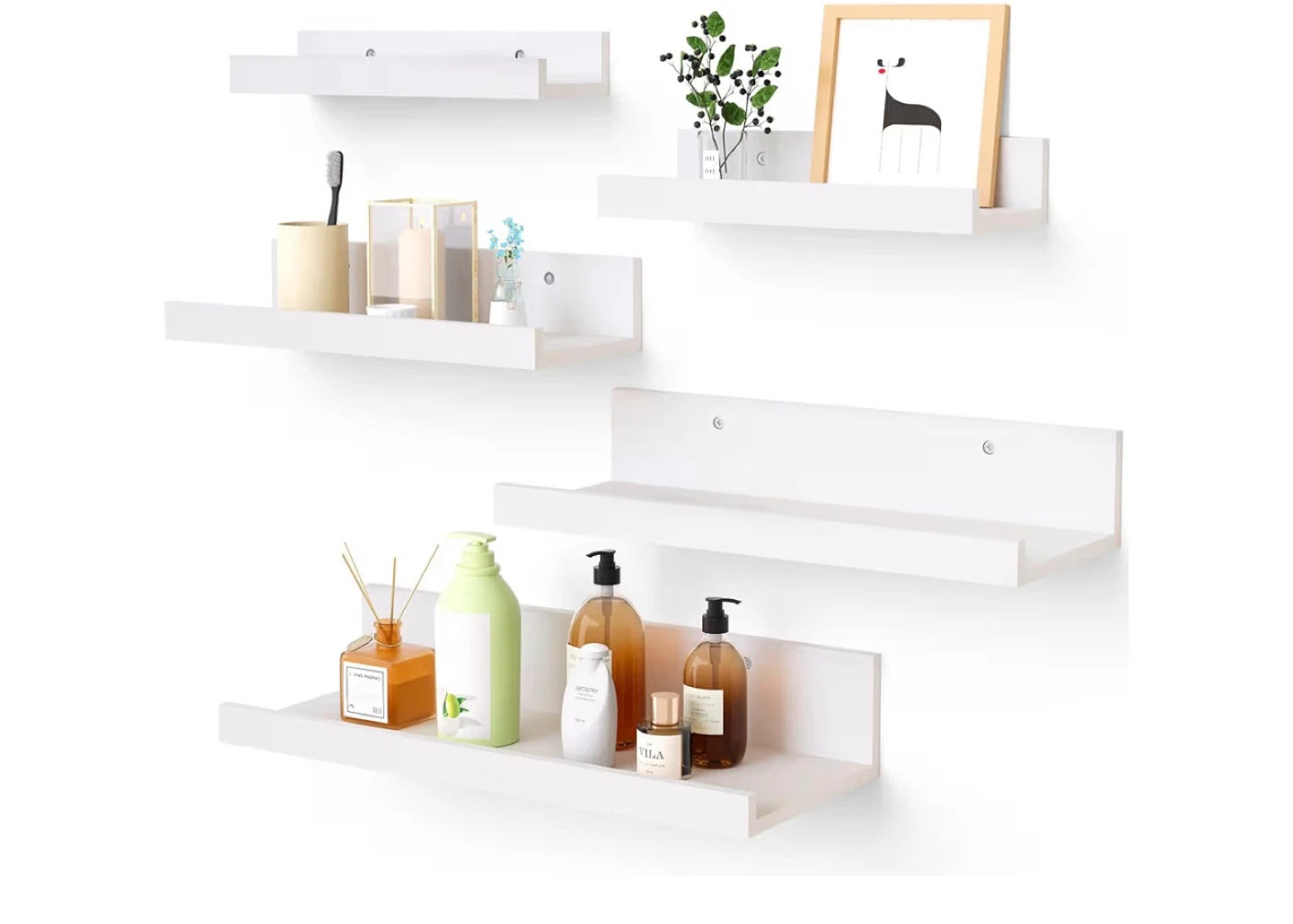 White Floating Shelves (Set of 4)